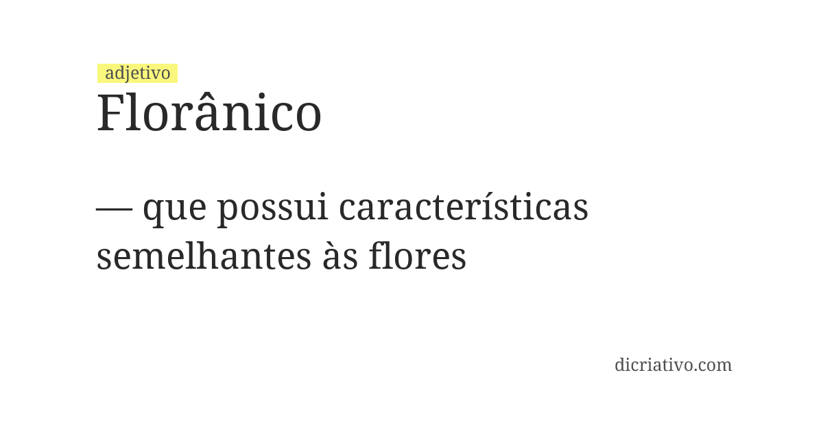 Significado de florânico