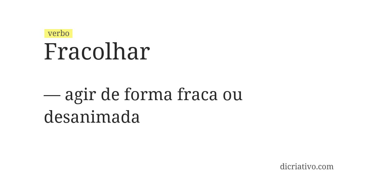 Significado de fracolhar