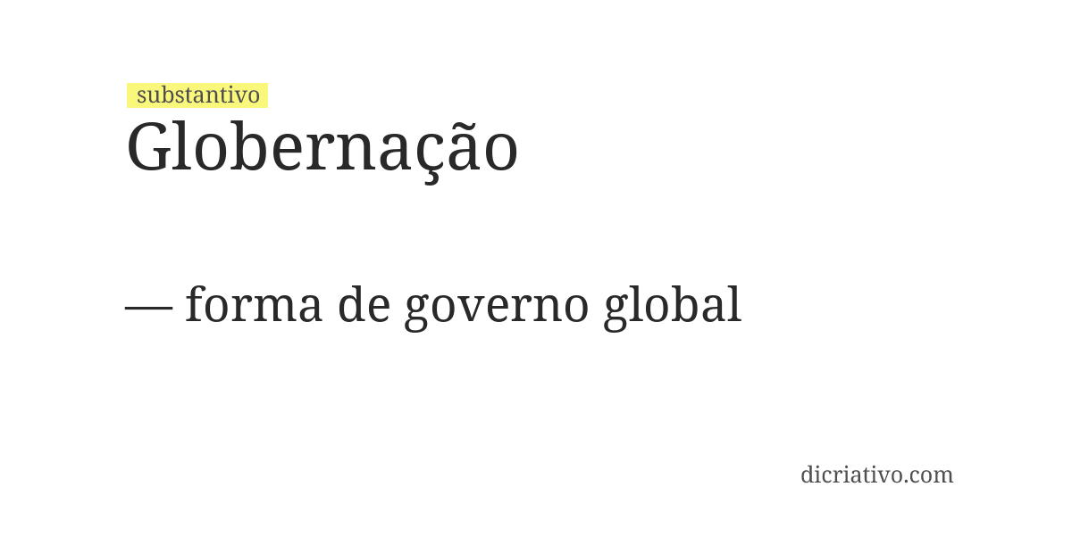 Significado de globernação