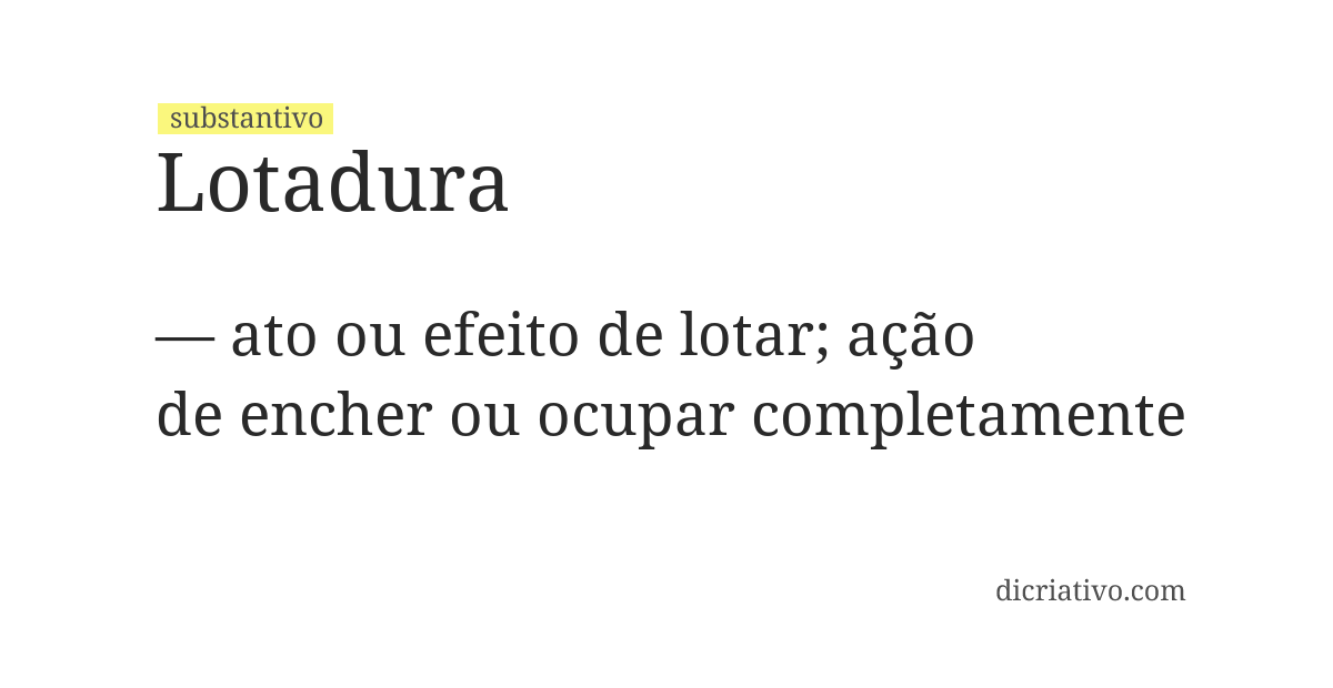 Significado de lotadura