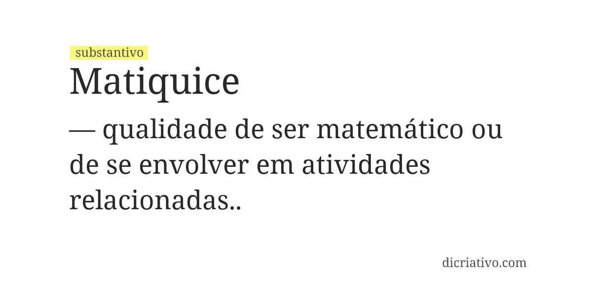 Significado de matiquice