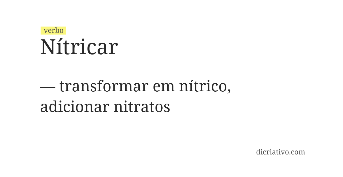 Significado de nítricar