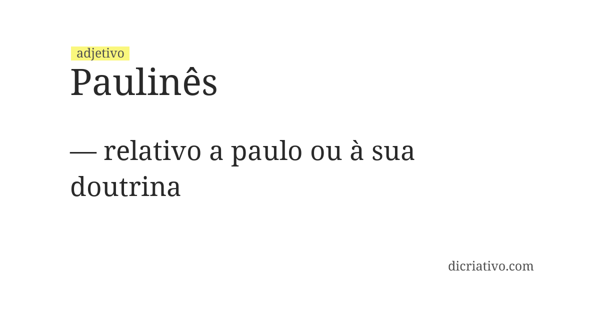 Significado de paulinês