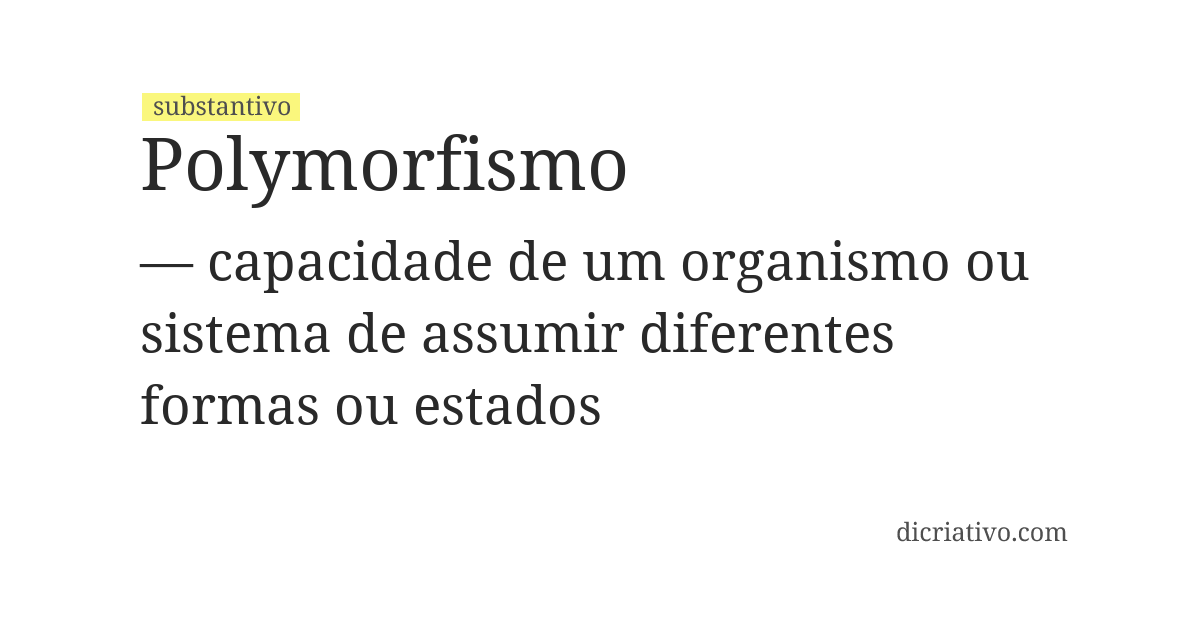 Significado de polymorfismo