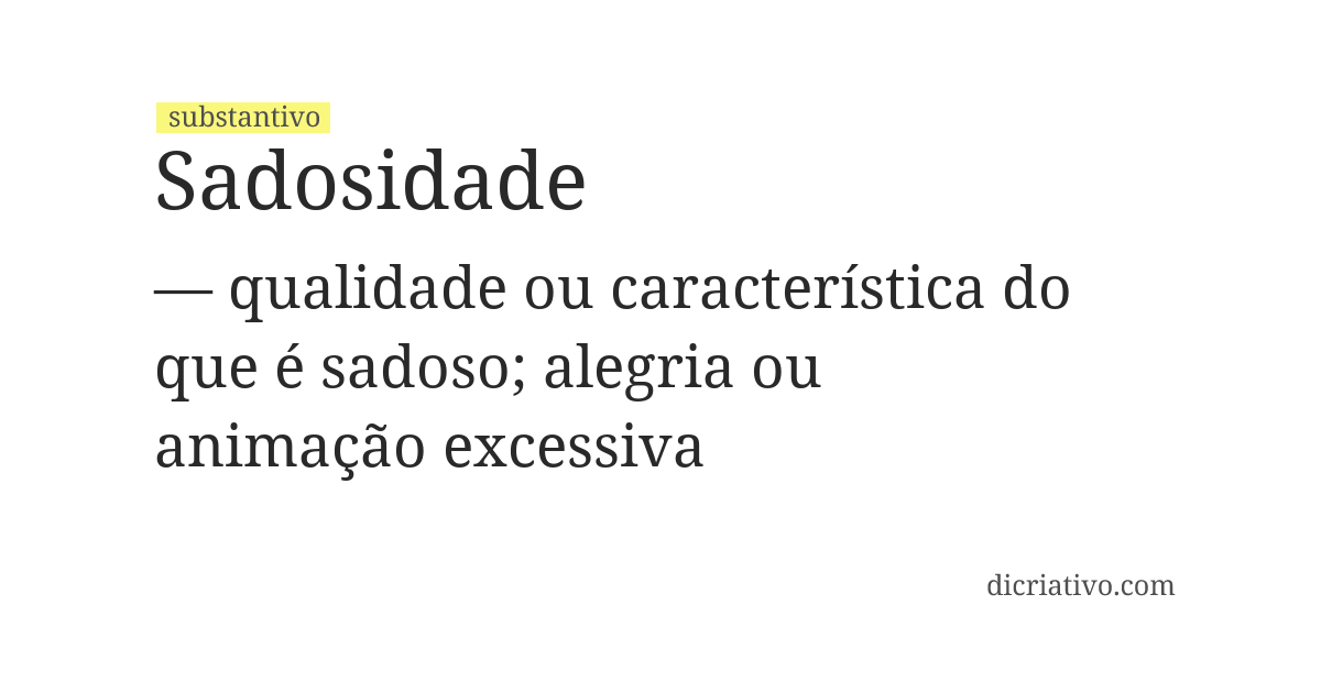 Significado de sadosidade