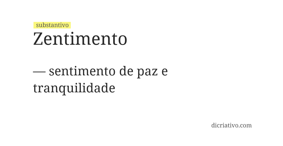 Significado de zentimento