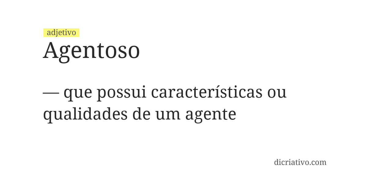 Significado de agentoso