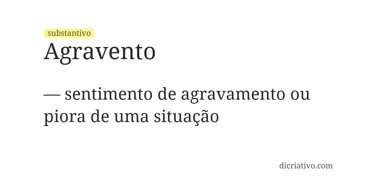 Significado de agravento