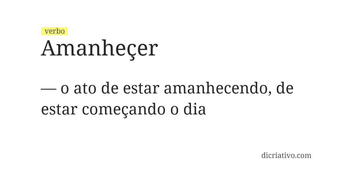 Significado de amanheçer