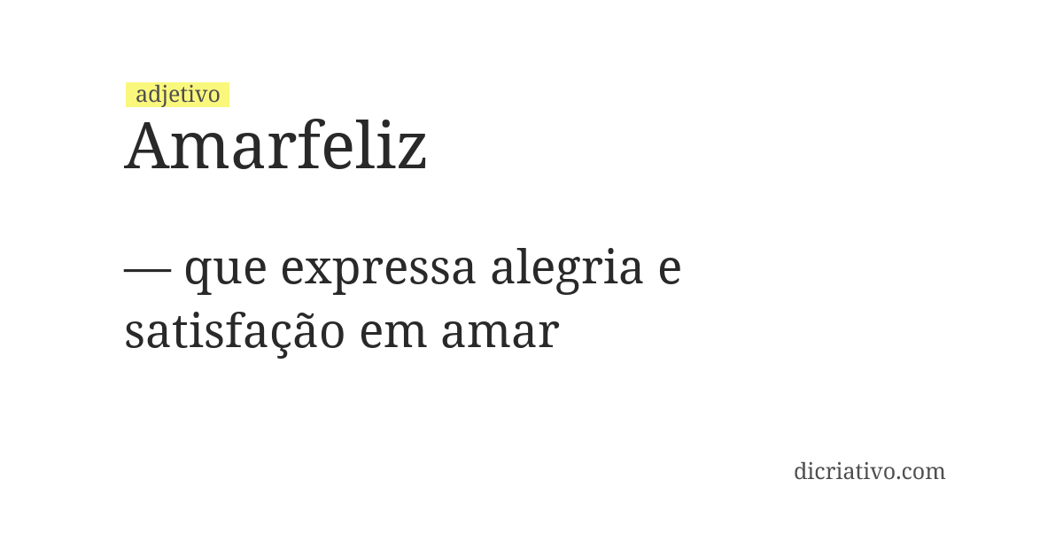 Significado de amarfeliz