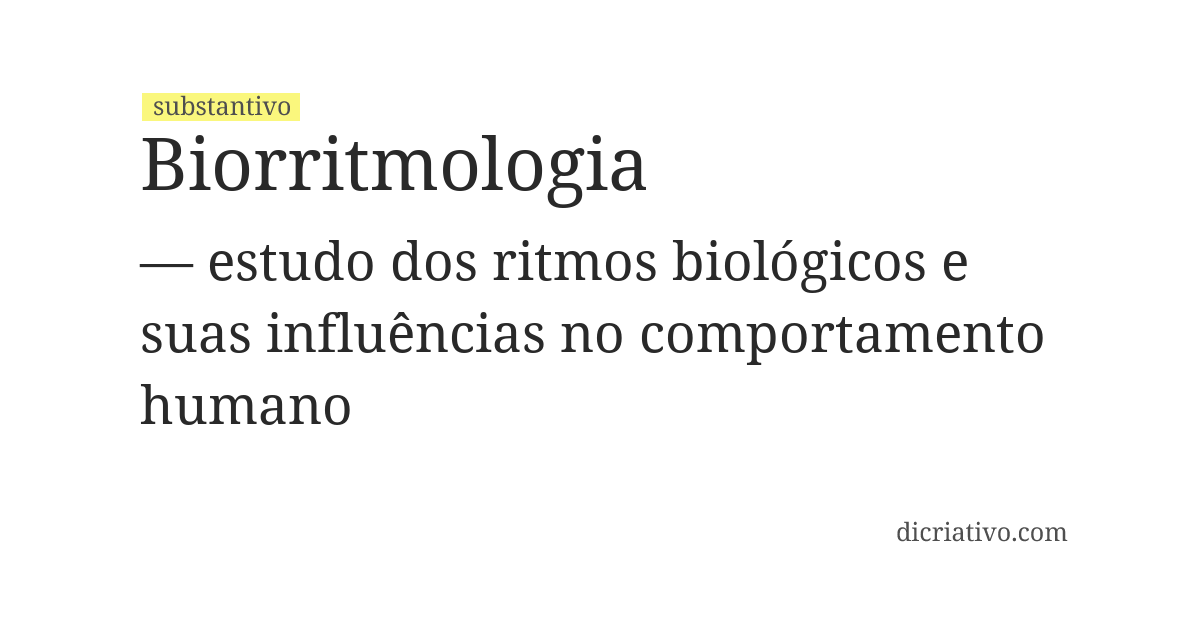 Significado de biorritmologia