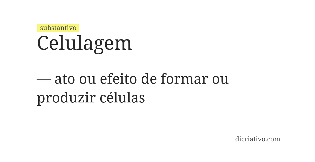 Significado de celulagem