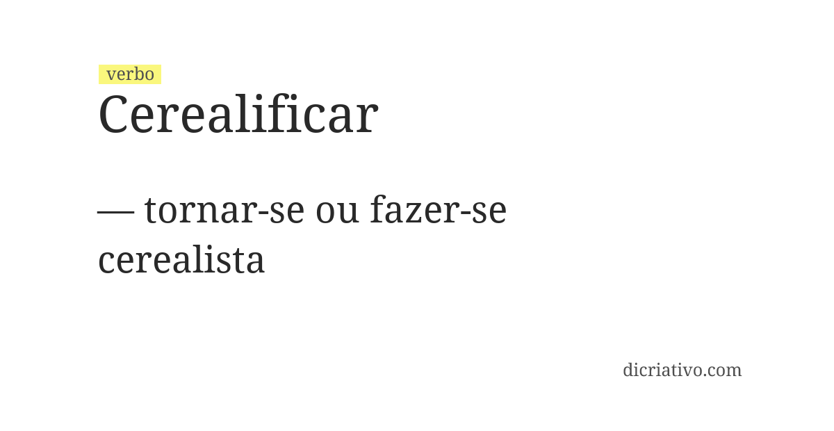 Significado de cerealificar