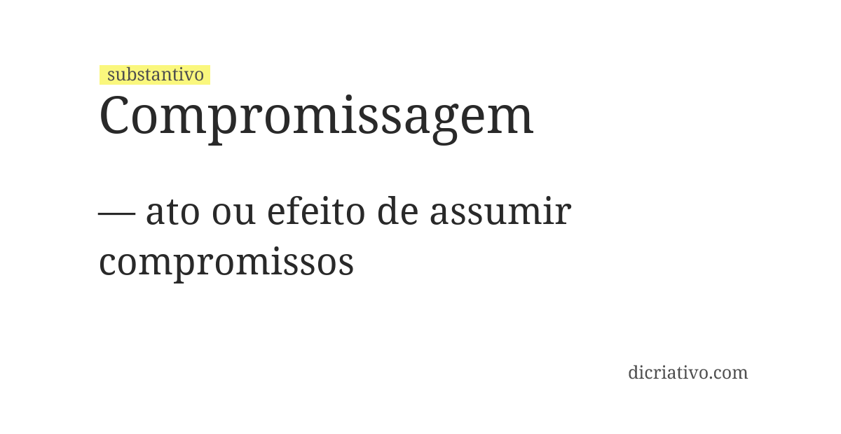 Significado de compromissagem