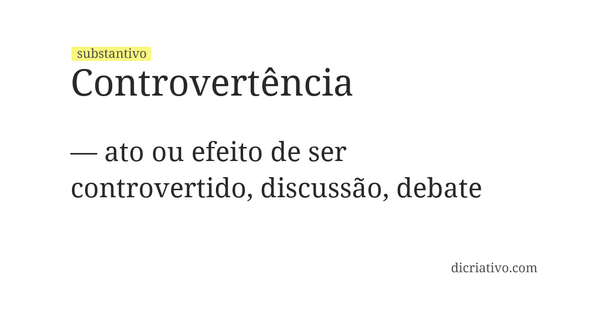 Significado de controvertência