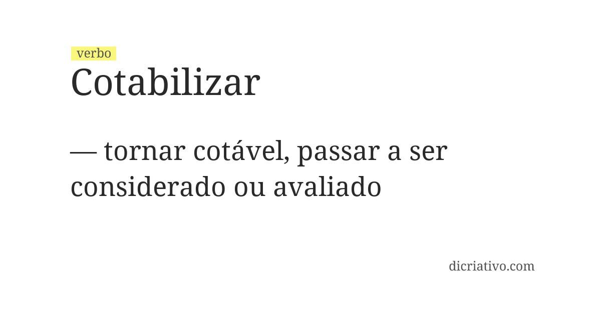 Significado de cotabilizar