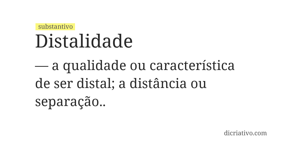 Significado de distalidade