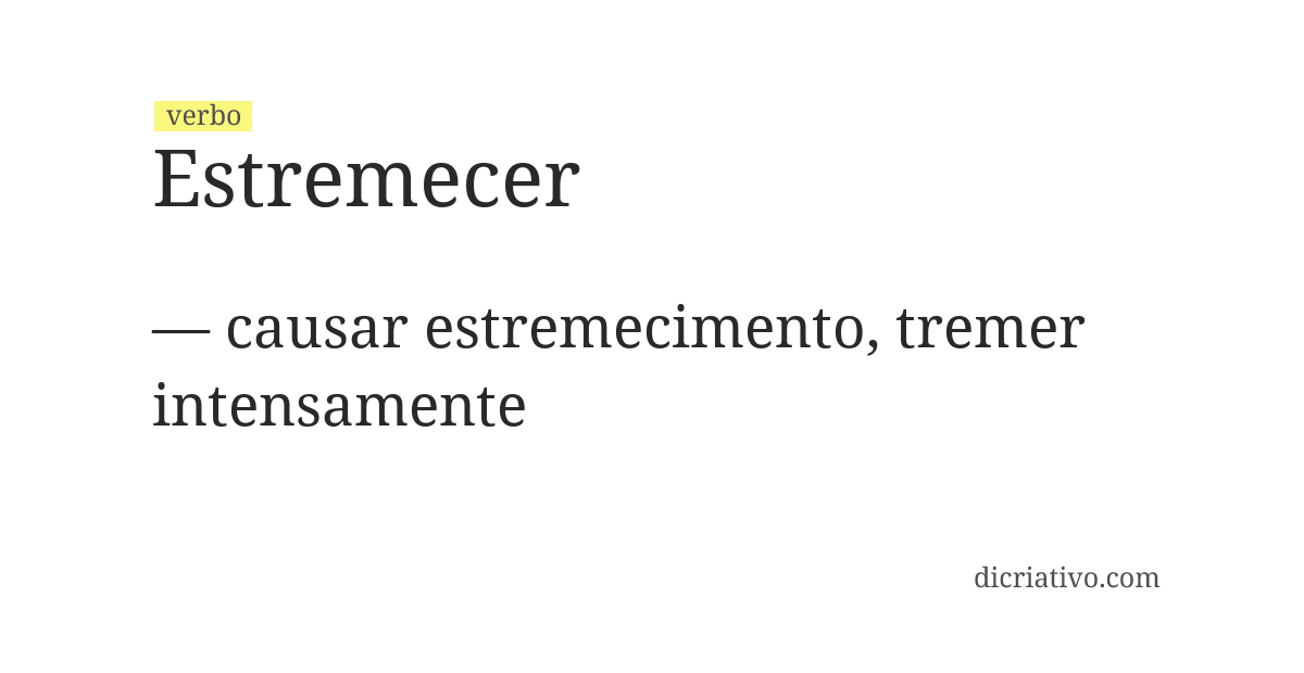Significado de estremecer