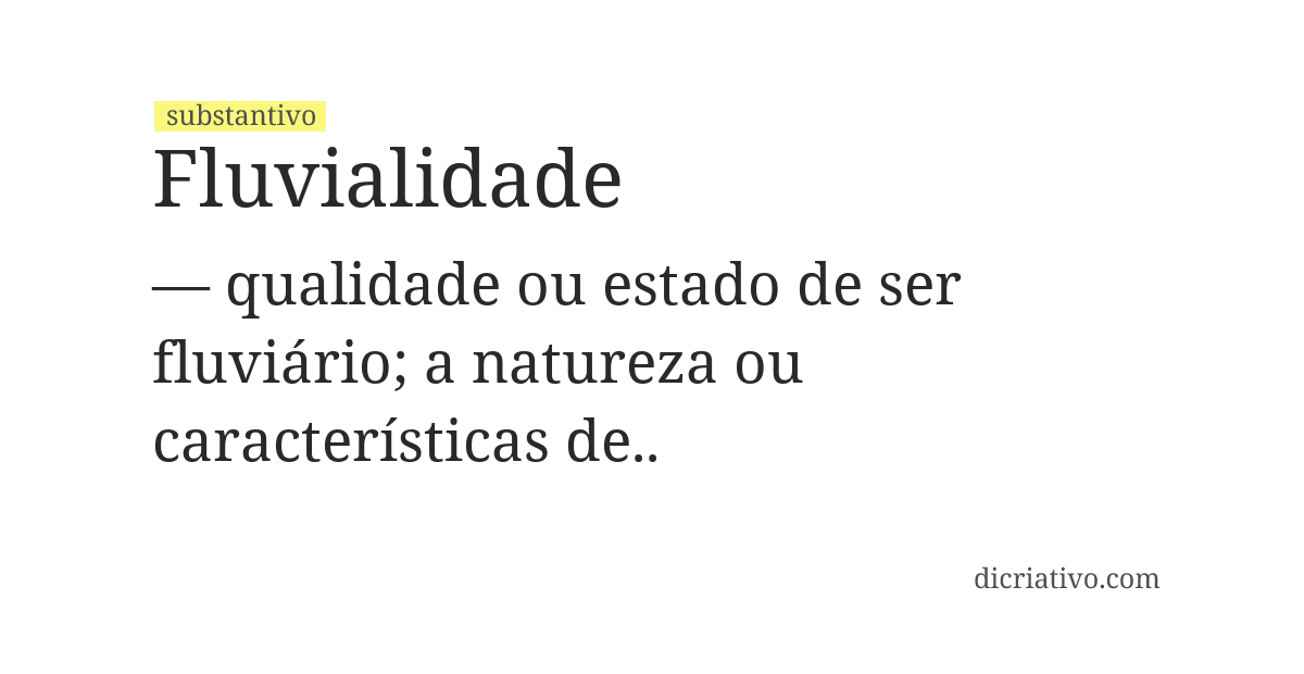 Significado de fluvialidade