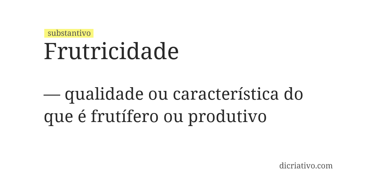 Significado de frutricidade