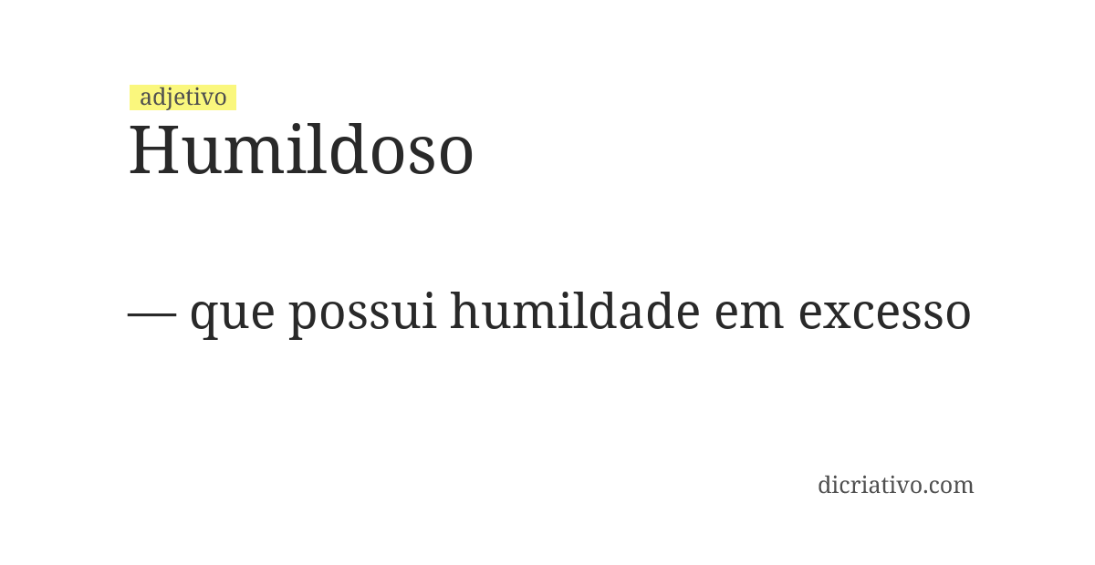 Significado de humildoso