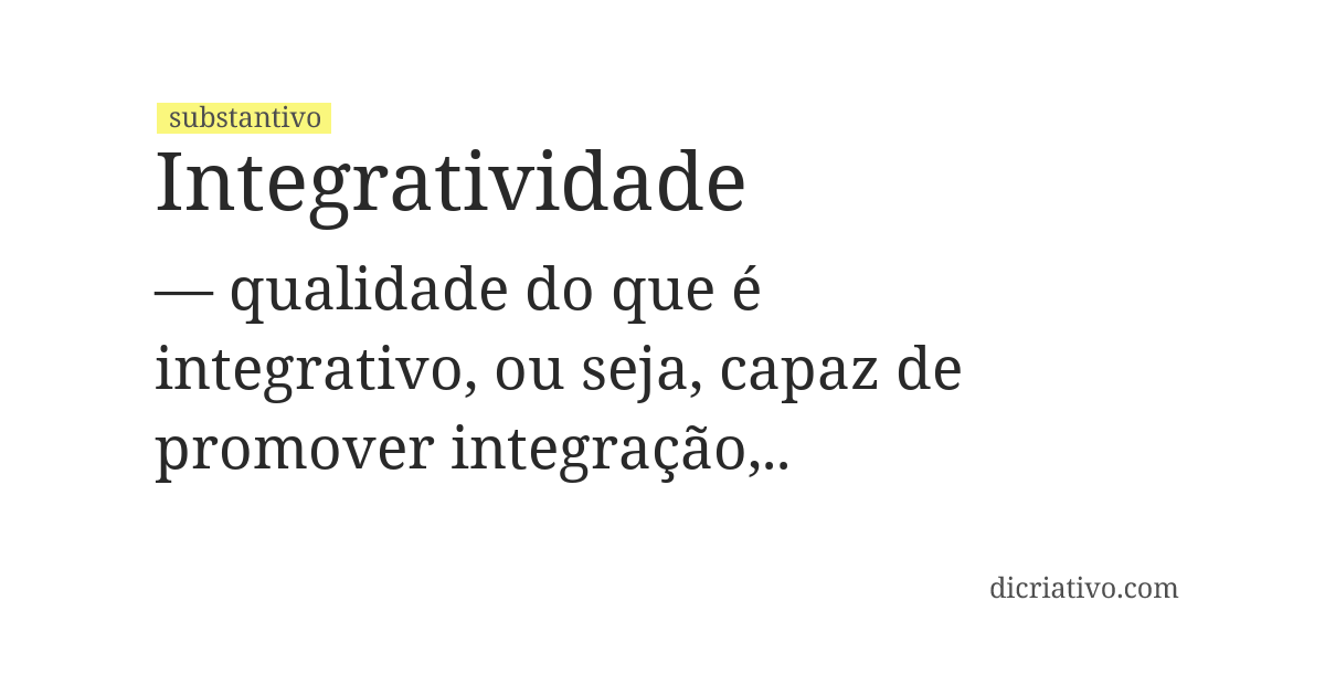 Significado de integratividade