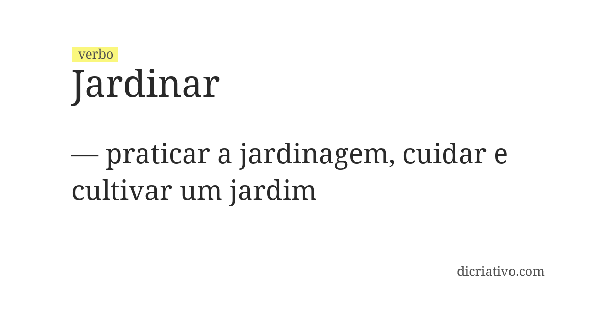 Significado de jardinar