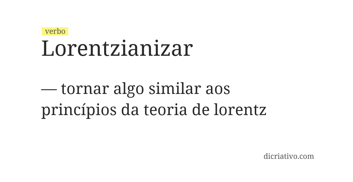 Significado de lorentzianizar