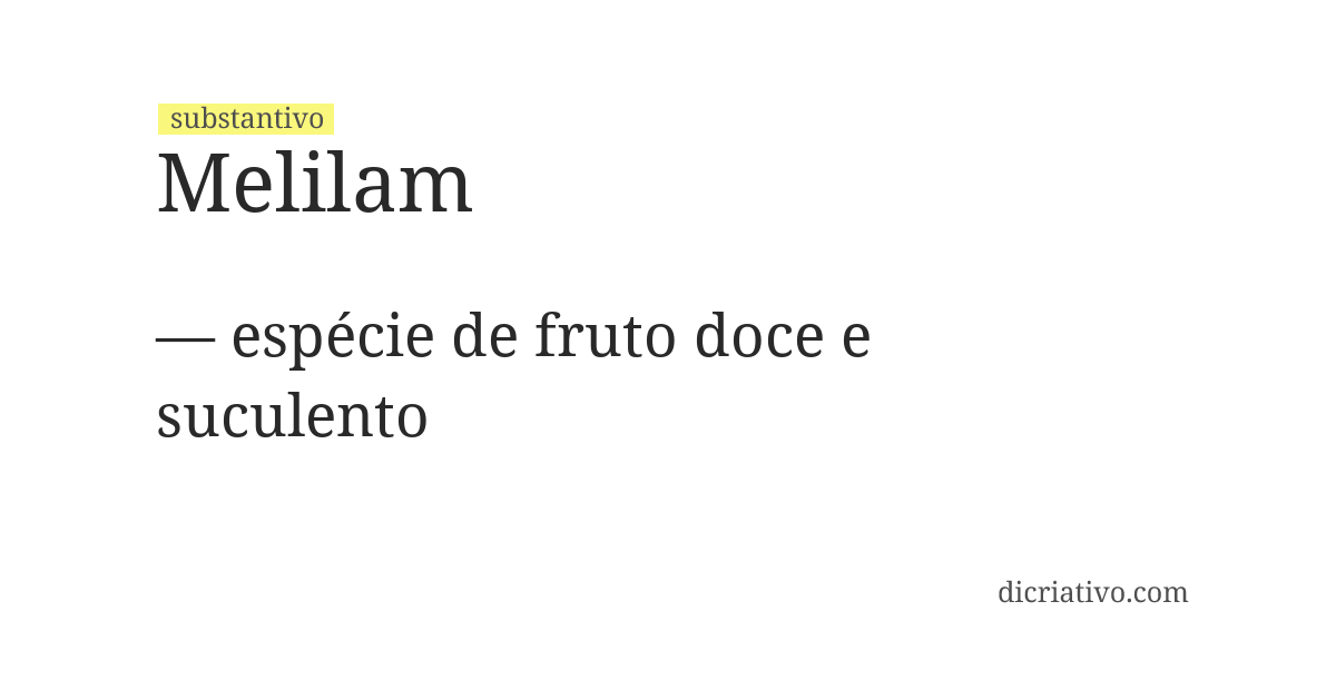 Significado de melilam