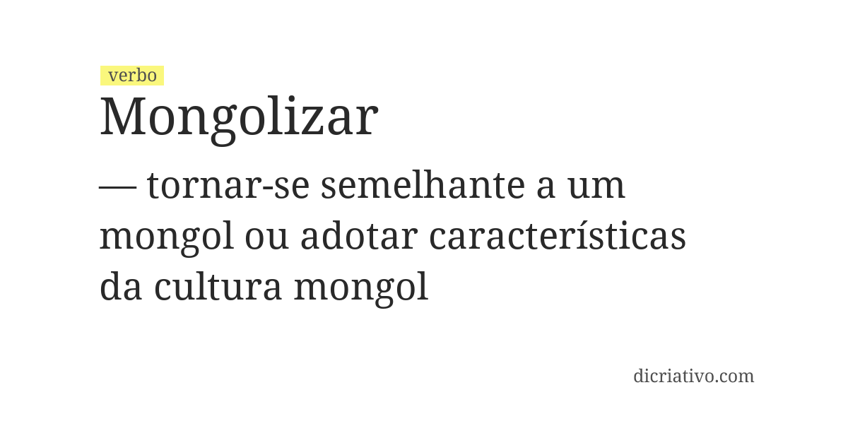 Significado de mongolizar