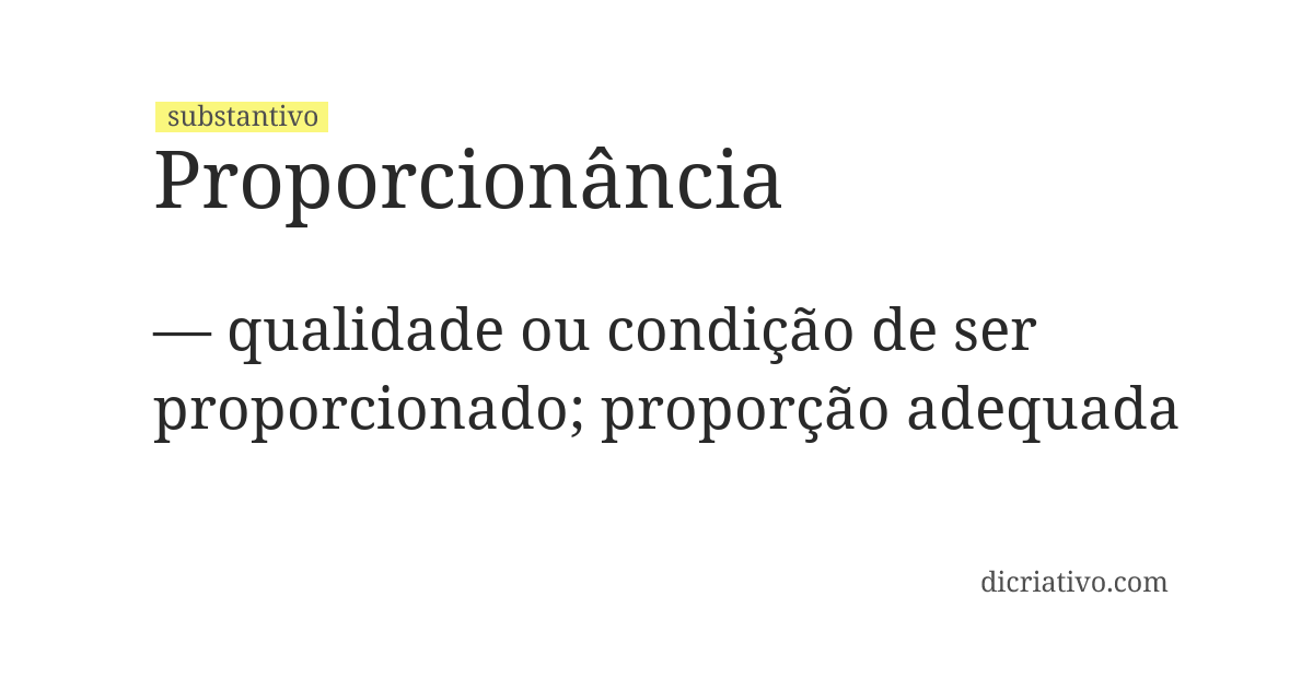 Significado de proporcionância