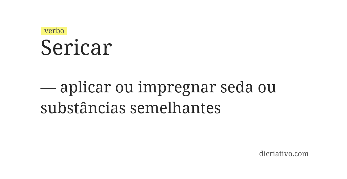 Significado de sericar