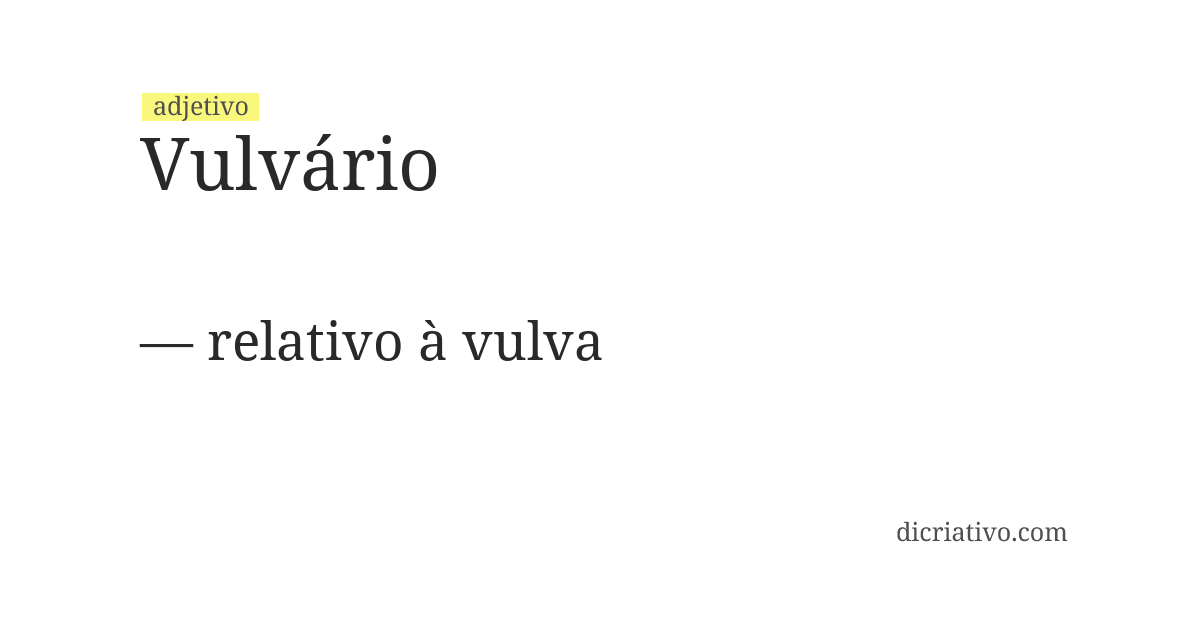 Significado de vulvário
