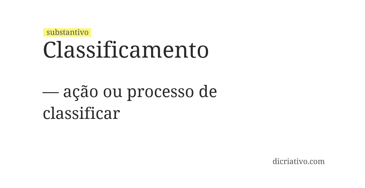 Significado de classificamento