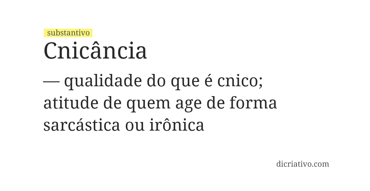 Significado de cnicância