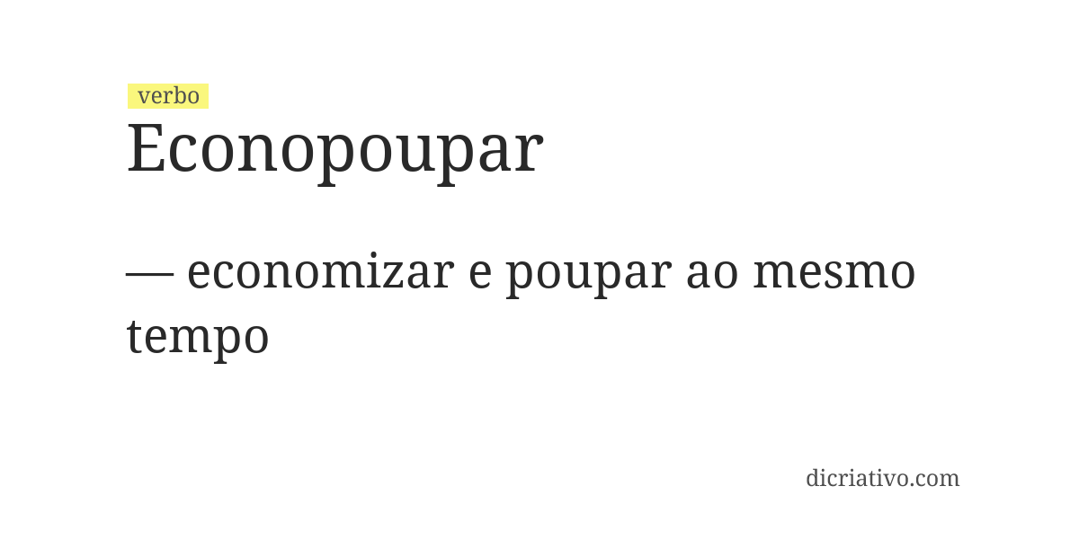 Significado de econopoupar