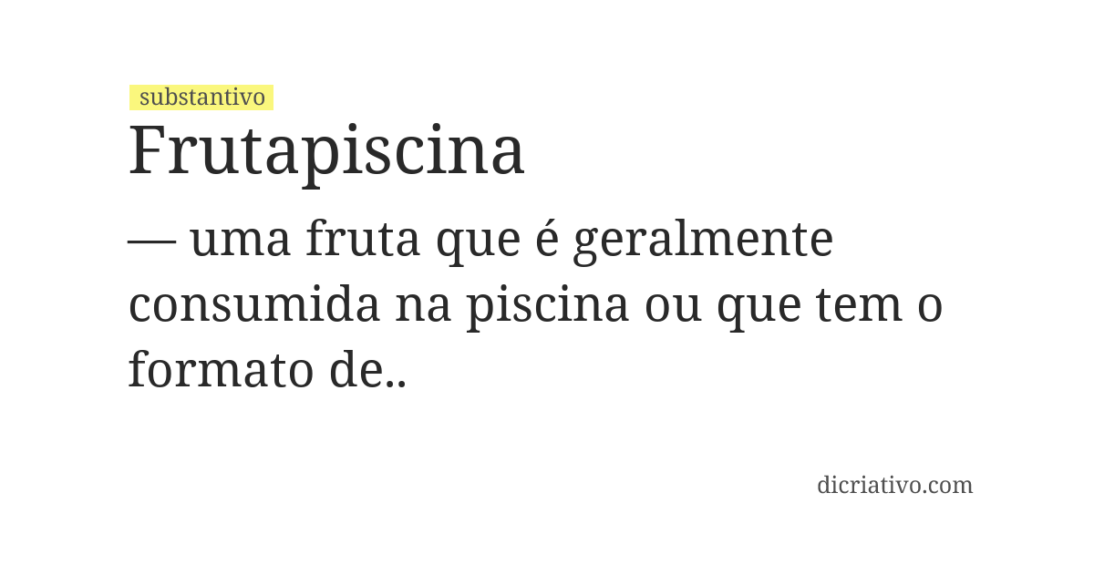Significado de frutapiscina