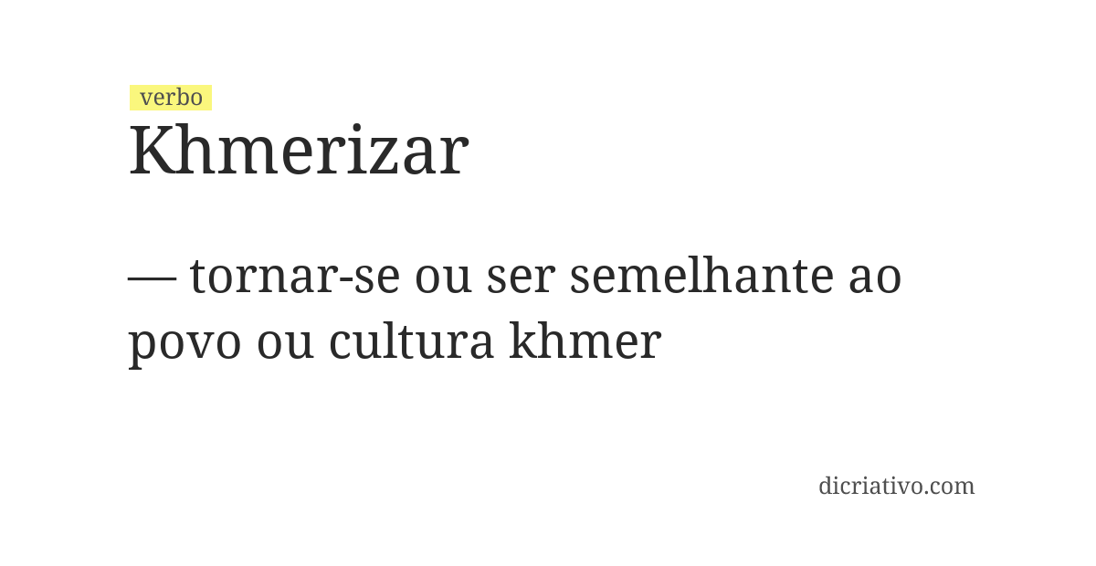 Significado de khmerizar