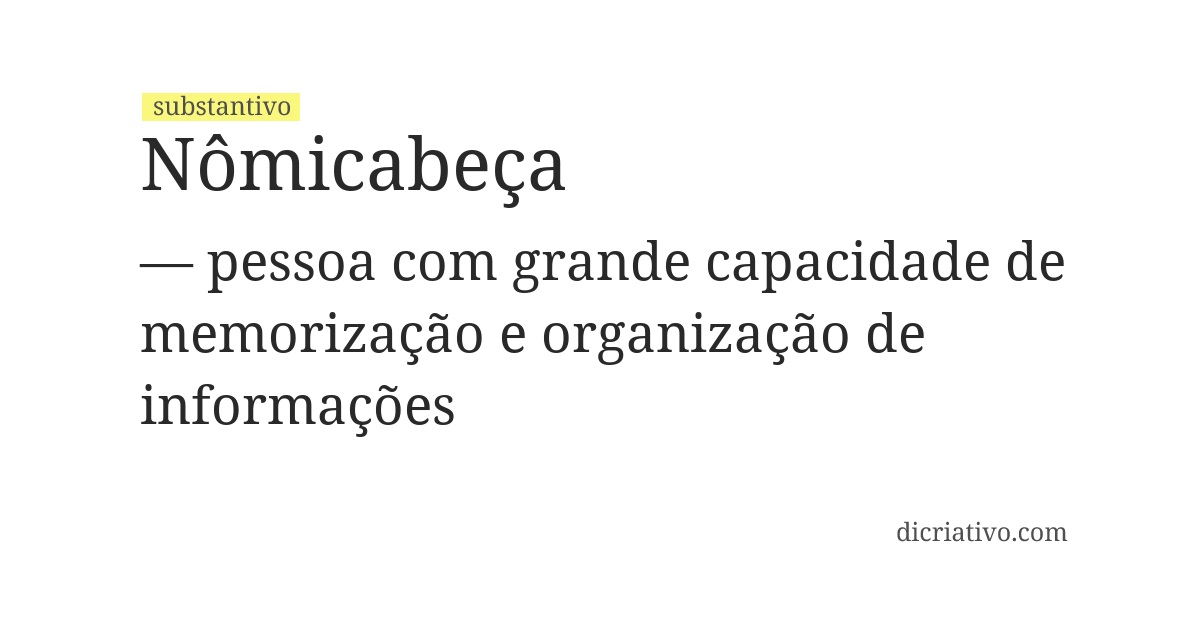 Significado de nômicabeça