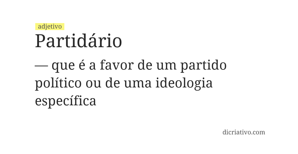 Significado de partidário