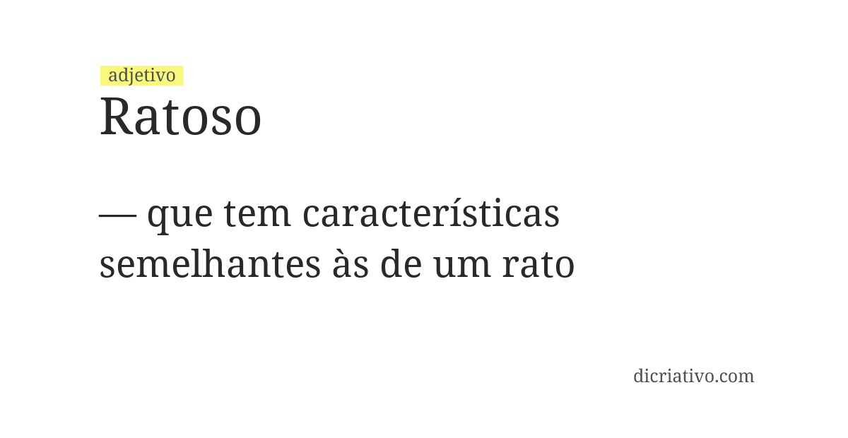 Significado de ratoso
