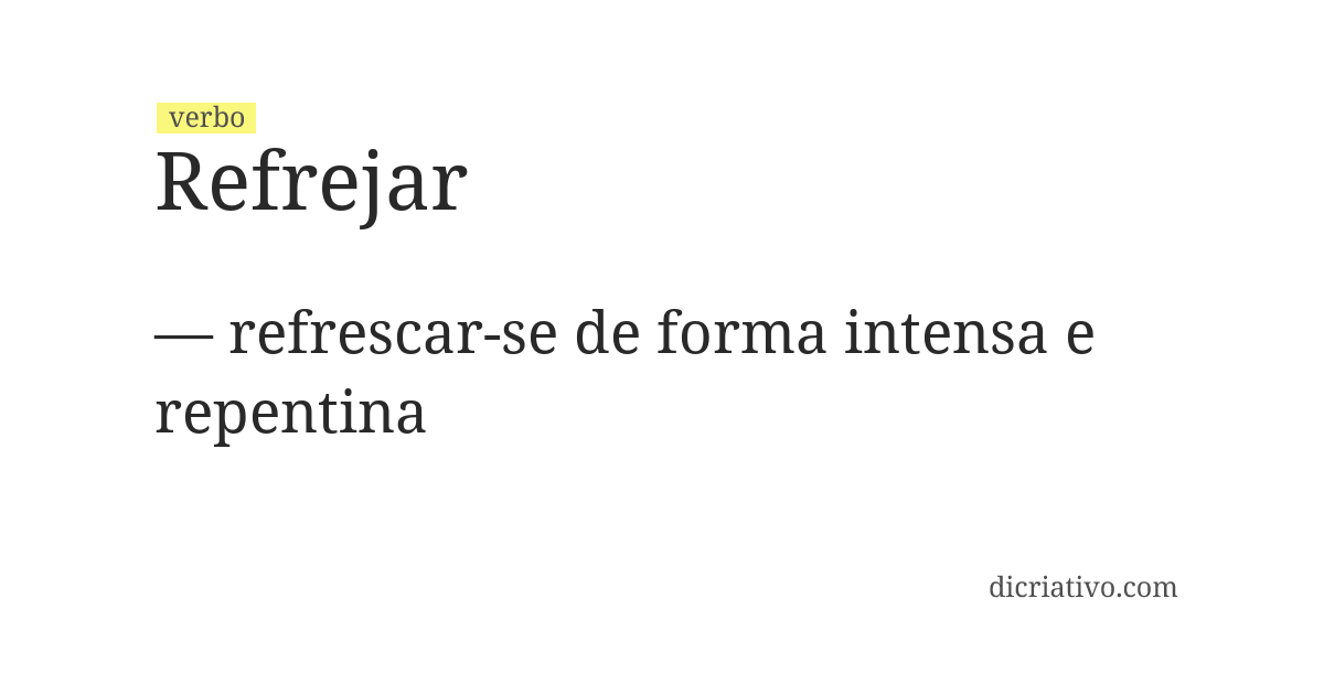 Significado de refrejar