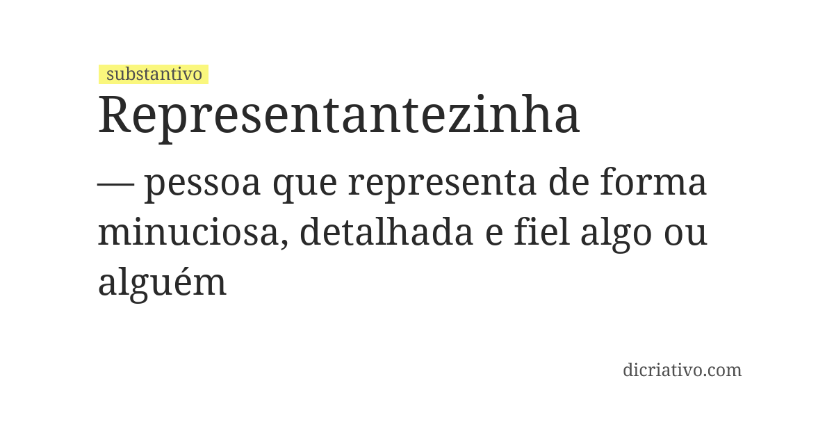 Significado de representantezinha