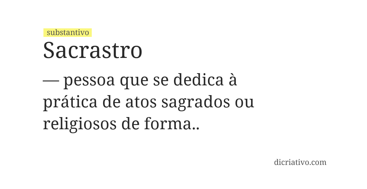 Significado de sacrastro