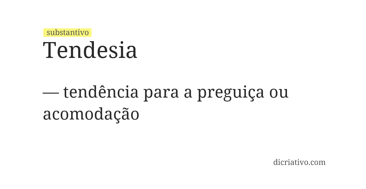 Significado de tendesia