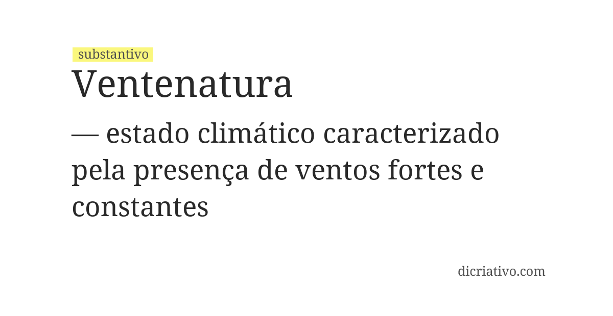 Significado de ventenatura