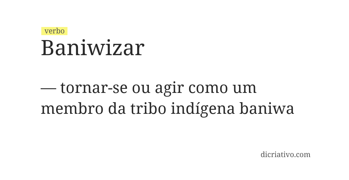 Significado de baniwizar
