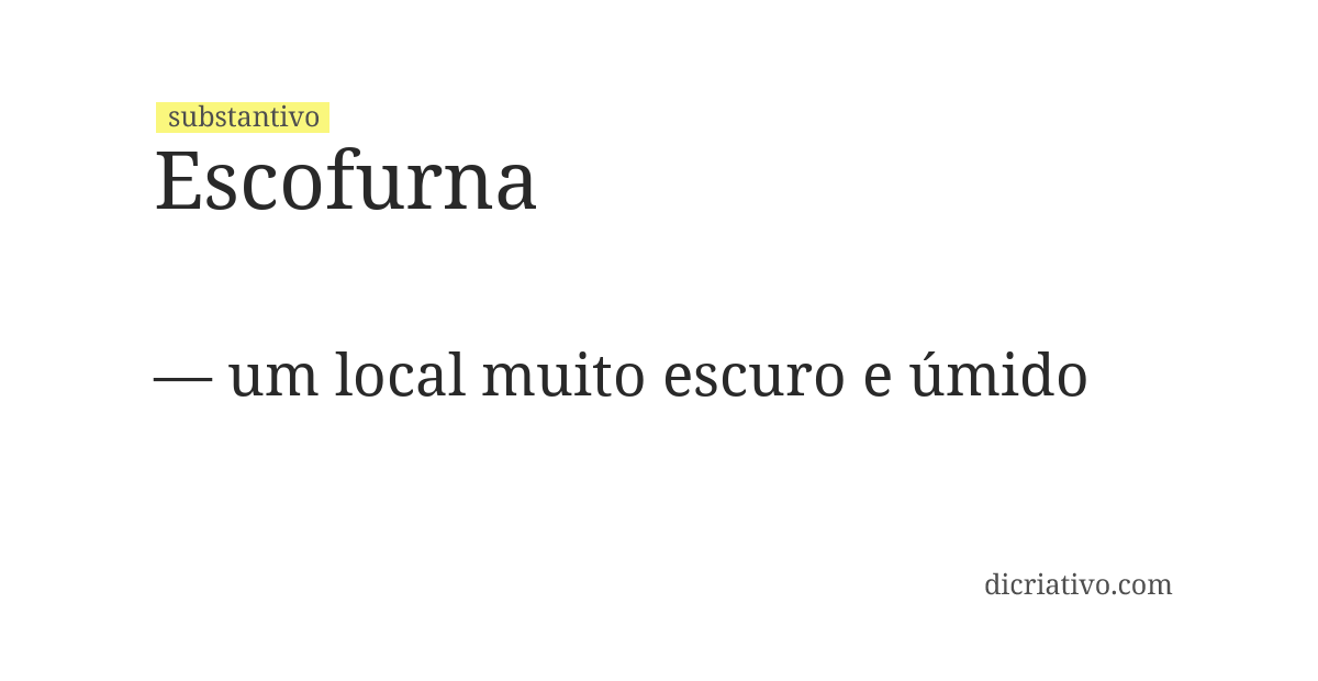 Significado de escofurna