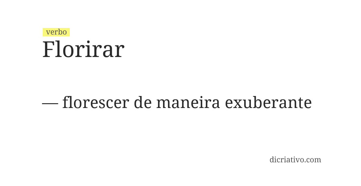 Significado de florirar