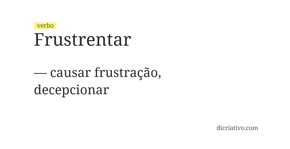 Significado de frustrentar